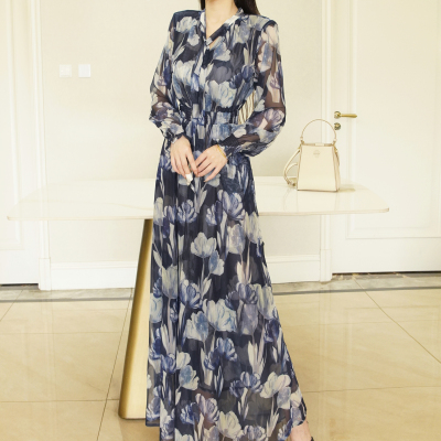 优雅浪漫风网纱大摆高个超长裙女