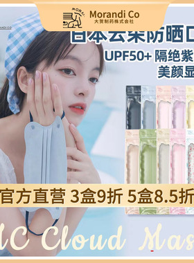 日本Morandi Co防晒口罩女防紫外线云朵彩色独立装夏天超薄MC透气