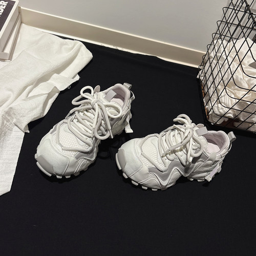 内增高5CM~真皮拼接液态老爹鞋女