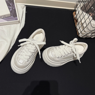 女鞋 6CM增高 配堆堆袜休闲板鞋 女丑萌风面包鞋 轻便厚底真皮小白鞋