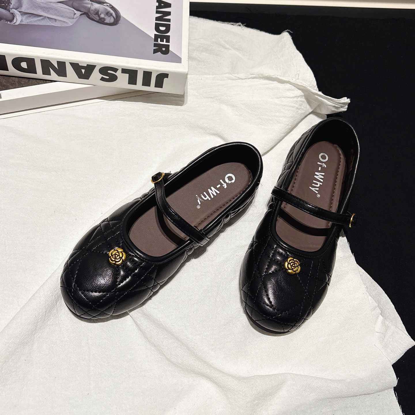 小香风~菱格纹山茶花玛丽珍鞋女配堆堆袜浅口圆头平跟单鞋平底鞋,女鞋,玛丽珍鞋,淘宝优惠券,粉丝福利购,淘宝优惠卷