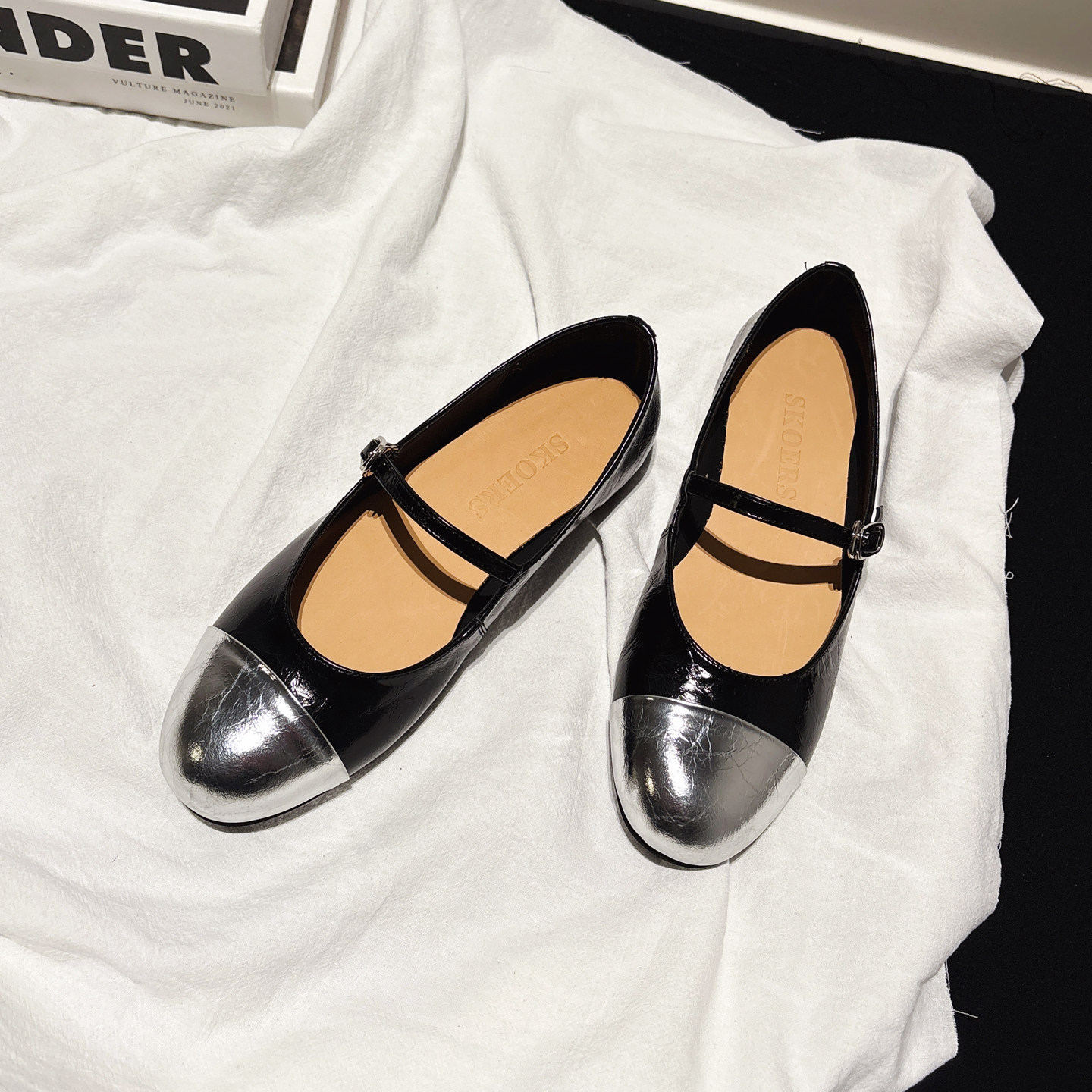 小牛皮~小香风拼色浅口圆头玛丽珍鞋女配裙子平跟单鞋温柔平底鞋,女鞋,浅口单鞋,淘宝优惠券,粉丝福利购,淘宝优惠卷