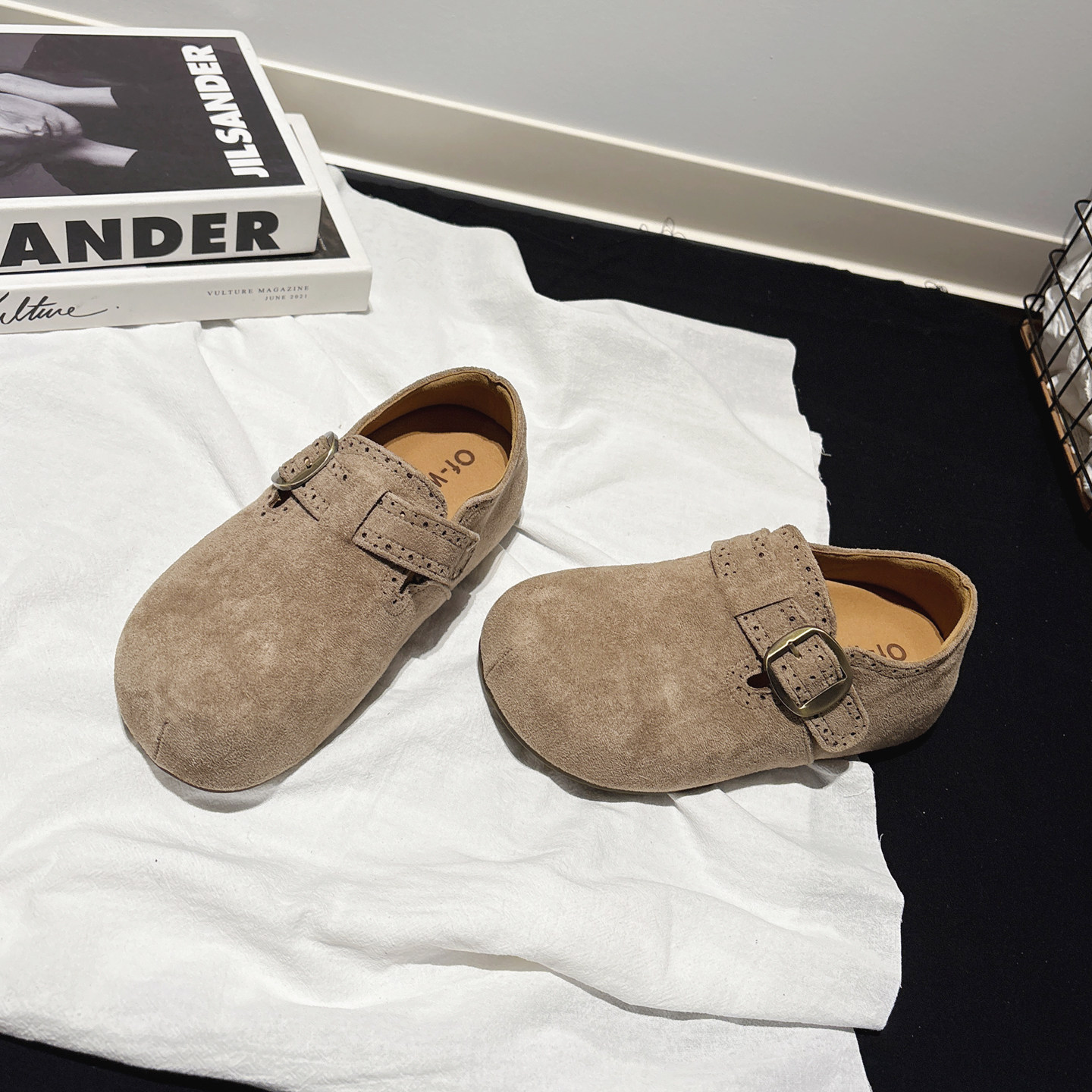 内增高3.5CM~雕花皮带扣绒面勃肯鞋女卡皮巴拉一脚蹬懒人鞋豆豆鞋,女鞋,勃肯鞋/软木鞋,淘宝优惠券,粉丝福利购,淘宝优惠卷