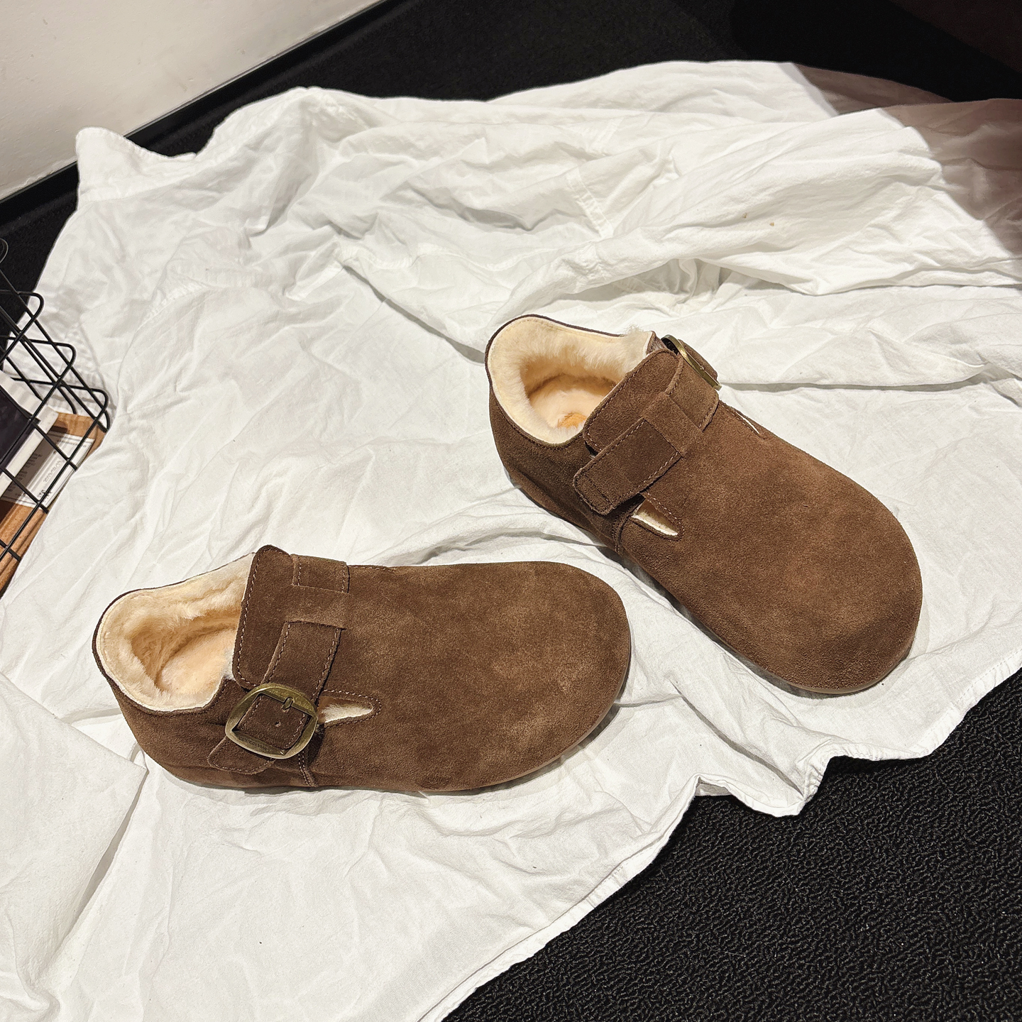 内增高3CM~美拉德真皮羊毛勃肯鞋