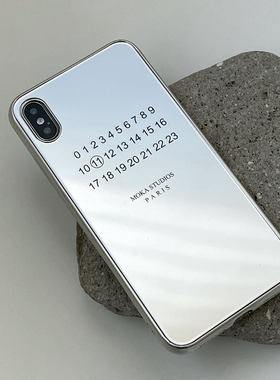 MOKASTUDIOS创意设计银色激光数字镜面手机壳14promax全包软壳边13pro保护壳可当镜子12简约个性小众未来感