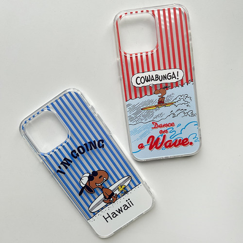 狗狗冲浪苹果iPhone17pro/16pro手机壳15/14透明壳17promax亚克力15pro/4promax防摔保护壳12pro13promax卡通