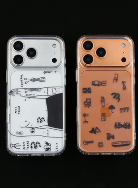 纹身苹果手机壳iphone17pro/16壳新款透明磁吸iPhone15/14promax防摔iphone13/12pro个性软壳保护套橙色17pro