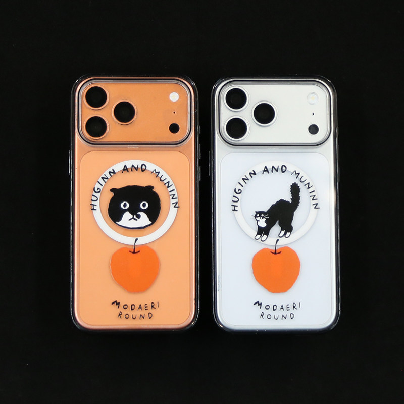 围脖猫猫苹果iPhone17promax/16pro手机壳iPhone15/14透明壳磁吸15pro/14promax防摔保护壳12pro13卡包支架 - 实物图