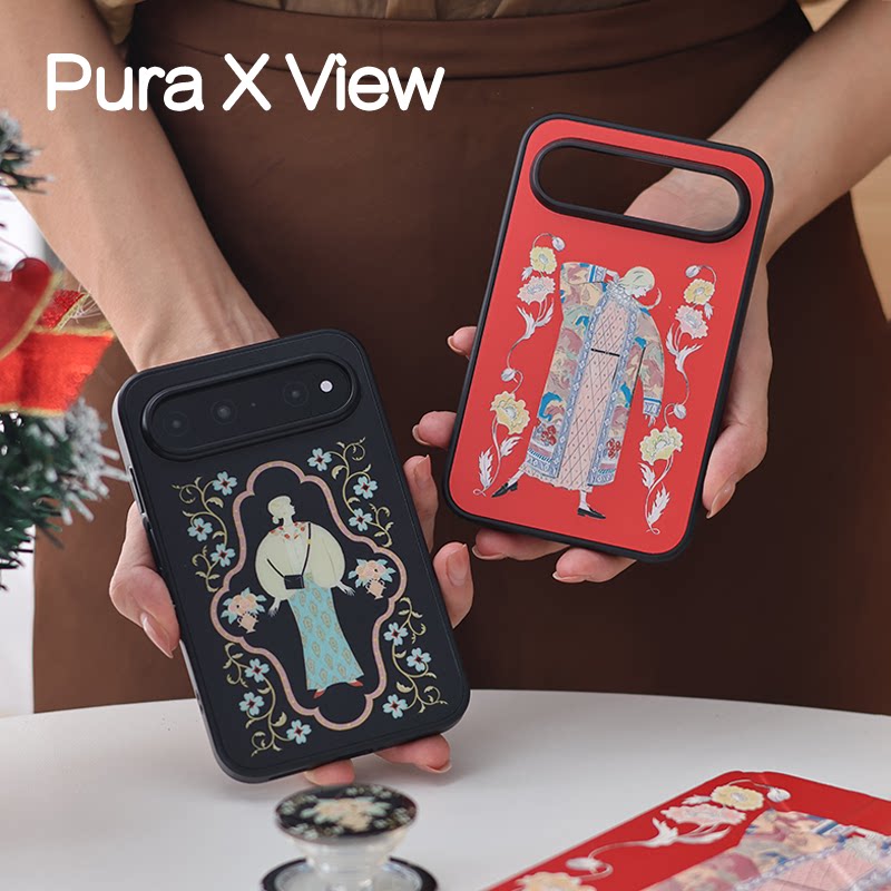 波西少女花枝huawei磁吸手机壳pura x view阔直板手机壳支架磁吸卡包新款2026