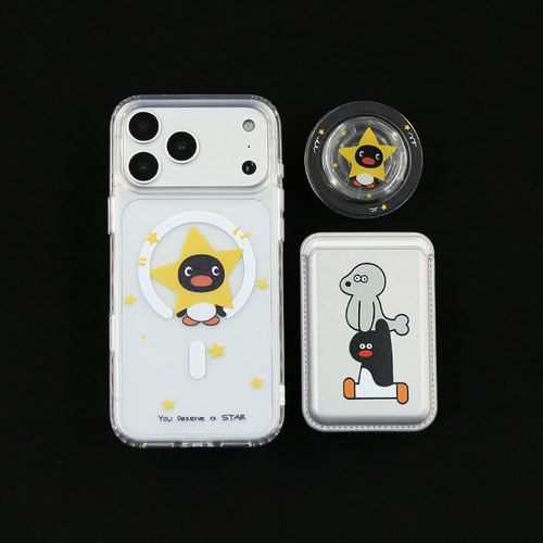 星星企鹅苹果iPhone18/17/16手机壳iPhone15透明壳磁吸15pro/iphone14promax防摔保护壳11/12pro13软边18pro