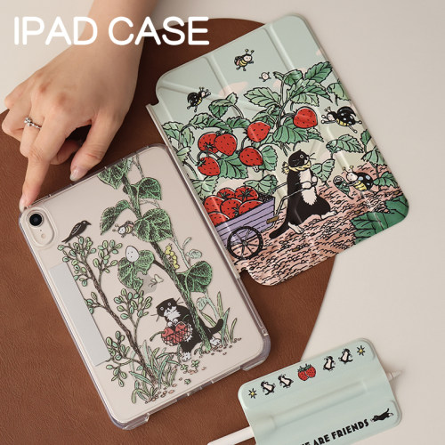 果农ipad11寸笔袋3Y保护套苹果Air6/7亚克力pro11休眠皮套Air4/5加硬外壳mini6/7搭扣加厚24/25款7/8/9