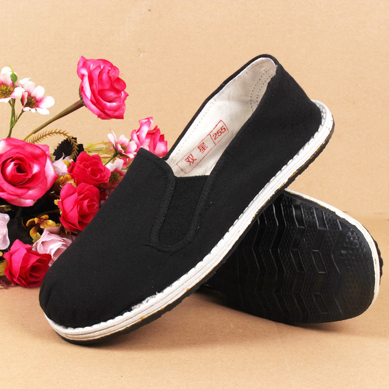 双星棉布工作鞋懒人鞋老北京布鞋爸爸中年男黑布鞋透气鞋子老人鞋