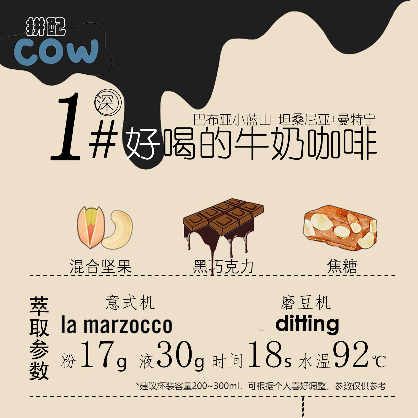 厚馥咖啡1号坚果意式拼配新鲜深烘牛奶咖啡均衡美式咖啡豆454g