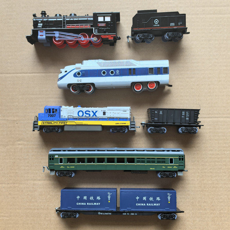 客车25G货车油罐木材特种车厢仿真电动火车模型轨道儿童玩具男孩