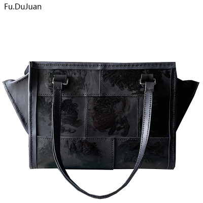 Fu.DuJuan 原创高端 大气奢华 单肩包 气质手工牛皮 翅膀包 黑色