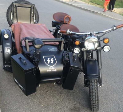 长江750定制改装哑光黑战车 边三轮复古摩托车 挎子偏三轮 越野