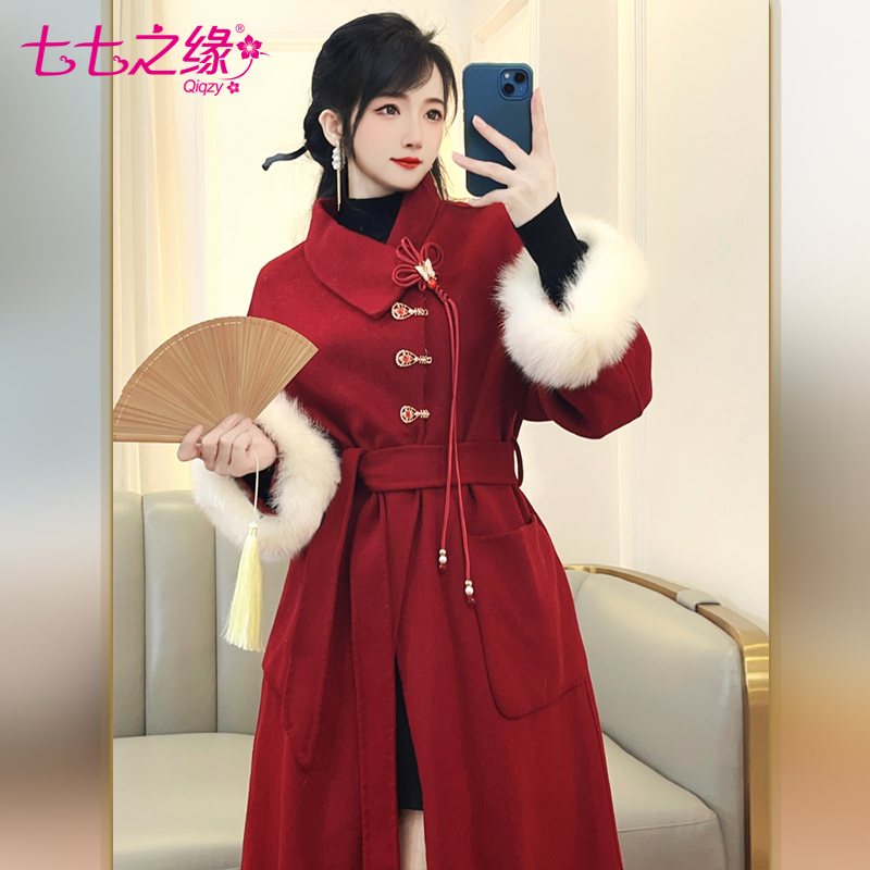 中长款复古双面呢大衣双面绒外套