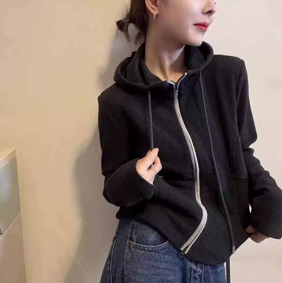 31029/双面德绒连帽拉链卫衣外套-is【少量清仓】1.24