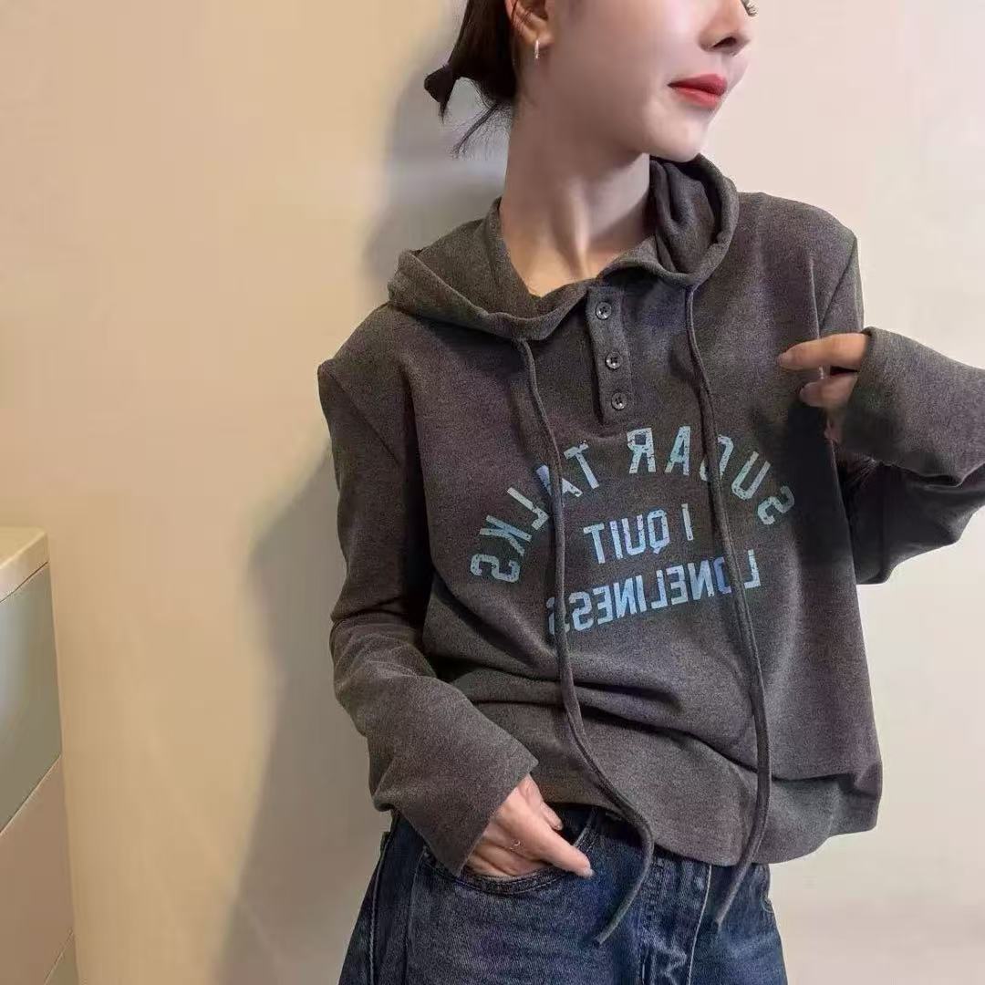 31118/韩米亚ya连帽加绒字母印花打底衫-jqb11.24