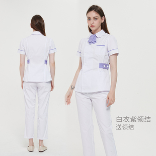 护士服分体套装夏短袖领结护理药房医院工作服美容服母婴技师女