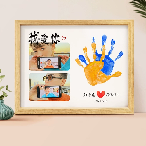 Отпечаток рук для влюбленных, памятная фоторамка для друга, подарок на день рождения