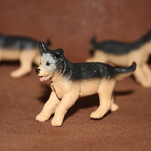 宠物狗 仿真动物模型微拍摆件 狼狗幼崽 safari 儿童玩具