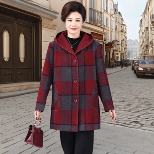 200斤中老年胖mm妈妈秋冬装外套加肥大码女装奶奶中长款羊绒大衣