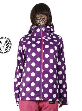 MEDSAEYE R LTAL个性瓢虫紫色白波点女士薄单板滑雪服