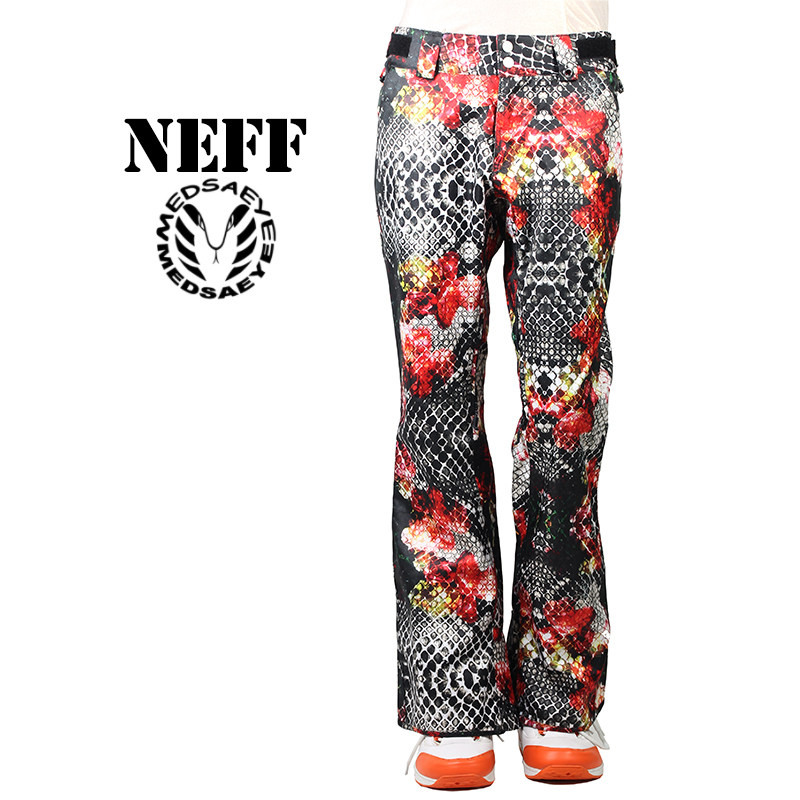 MEDSAEYE NEFF红花色女士单板滑雪裤