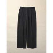 TOWN 自制 白色拼接微缩绒颗粒斜纹羊毛抽绳休闲裤 TANG 直筒裤 子