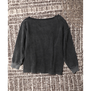 水洗做旧废土风宽松斜肩休闲卫衣 INS爆火时髦率性 TANG TOWN自制