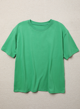 TANG TOWN 不费力的松弛感 简约休闲高支全棉 圆领宽松短袖T恤