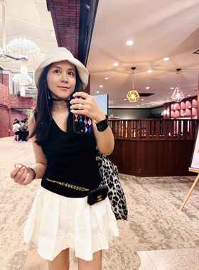 TANG TOWN自制舒适透气万金油百搭V领外穿背心修身打底内搭女夏季