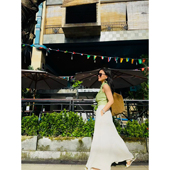 TANG 清凉夏日大摆伞裙亚麻半裙 后拉链版 TOWN 自制