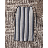 色织亚麻艺术线条美学不对称系带围裹式 TANG TOWN自制 开衩长半裙