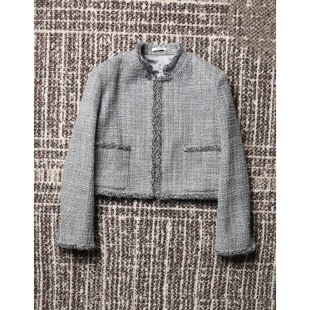 精致限量粗花呢 自制 惊艳镶边真丝里重工立领小香外套 TOWN TANG