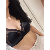 TANG TOWN 高级质感珠光素缎真丝美背蕾丝花边自由无拘束文胸内衣