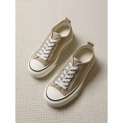 TANG TOWN长期实穿佰搭休闲鞋/帆布鞋系带厚底增高圆头时尚休闲鞋