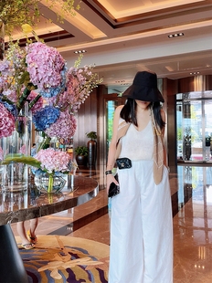 汤汤自制 户外帽沙滩度假防晒帽女帽子TTBN001 棉麻大檐帽春季