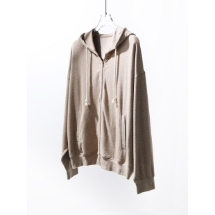 TANG 春夏空气感弹力休闲松弛宽松轻凉裸感莫代尔棉拉链卫衣 TOWN