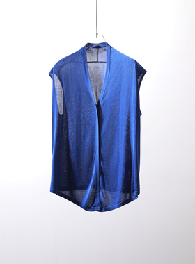 TANG TOWN 实用型时髦单品/意大利琎口纱 棉/粘纤V领针织背心