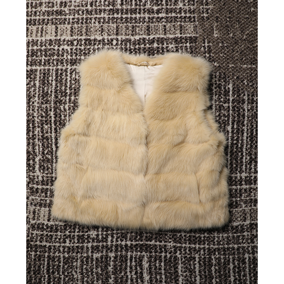 TANG TOWN自制 俄罗斯进口紫貂温柔米杏整貂皮草马甲