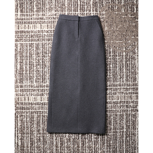 TOWN 设计感 自制 时装 高克重極简强缩羊毛长半裙 重磅限量 TANG