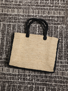 度假氛围感原草色手拎单肩包 手工拉菲草大容量草编包 TANG TOWN