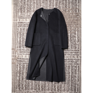 手工双面呢中长款 纯羊绒 大衣 TOWN自制双色两面穿立裁H廓形 TANG