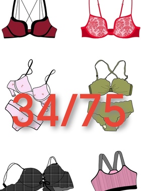 34 /75码日韩厚薄杯57～94清货内衣文胸介意勿拍国码