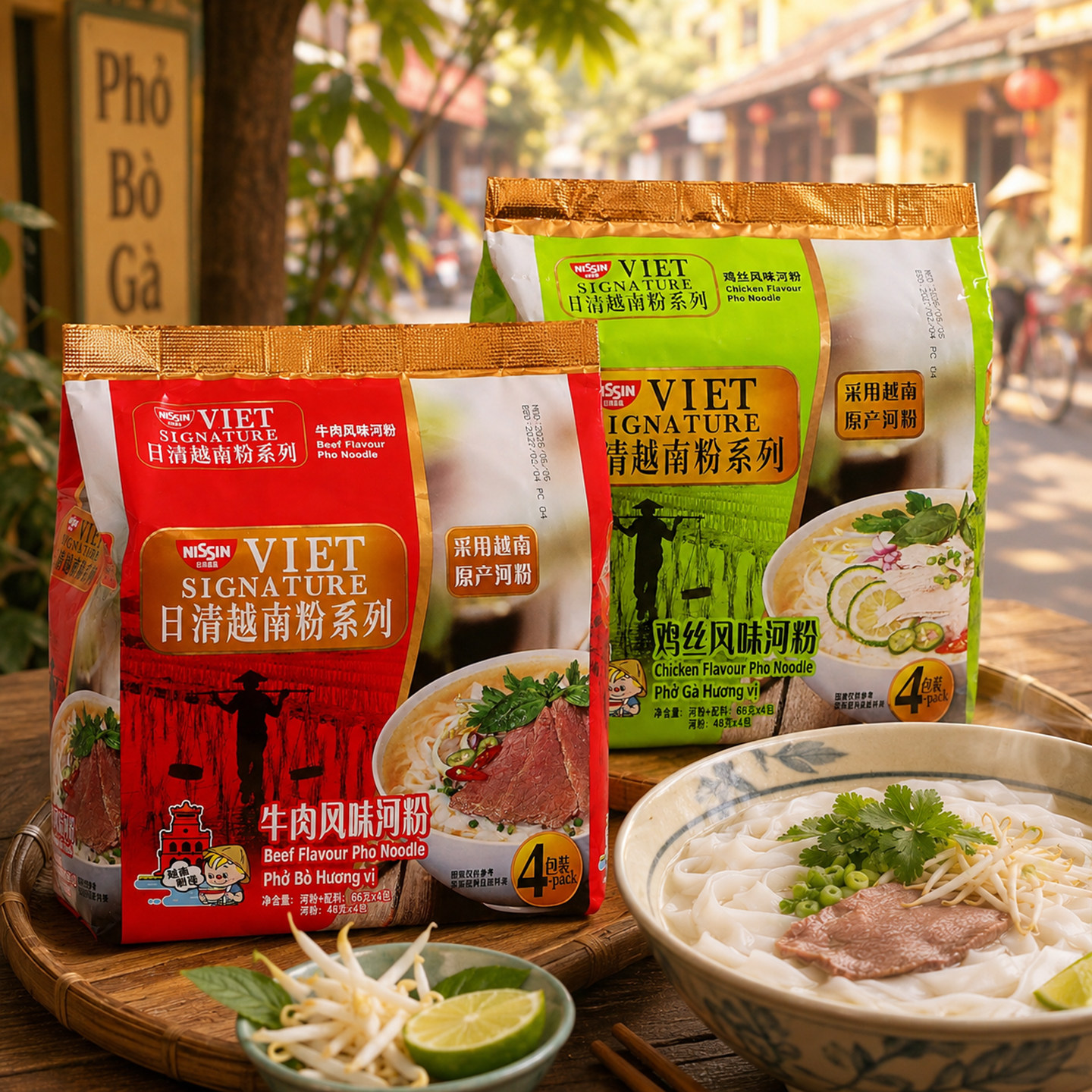越南原装进口NISSIN日清牛肉风味河粉鸡肉味方便面米粉速食品泡面
