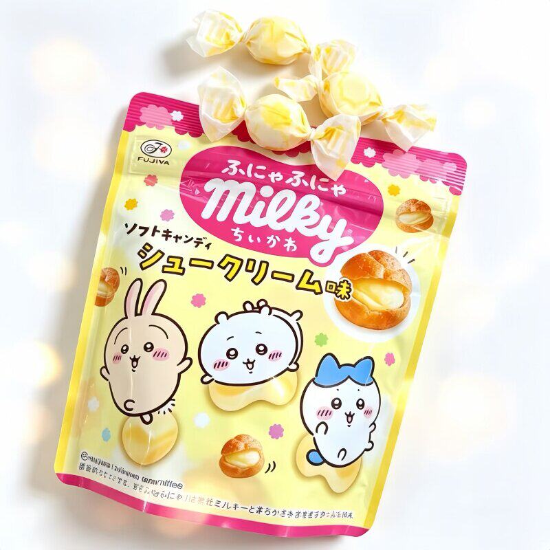 日本进口不二家吉伊卡哇泡芙奶糖可爱糖果小零食儿童休闲食品小吃