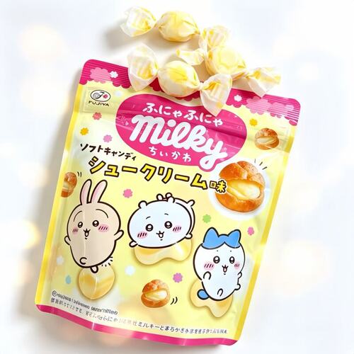 日本进口不二家吉伊卡哇泡芙奶糖可爱糖果小零食儿童休闲食品小吃