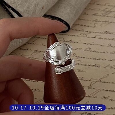 PLUS JEWELRY / 纯银勺戒钥匙戒指日系自制款不对称开口重工925银